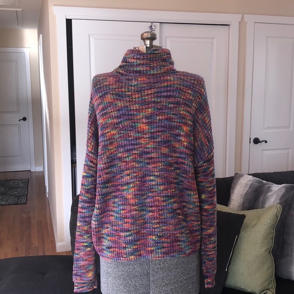 NWT XLARGE  colorful turtleneck sweater - Picture 4 of 7